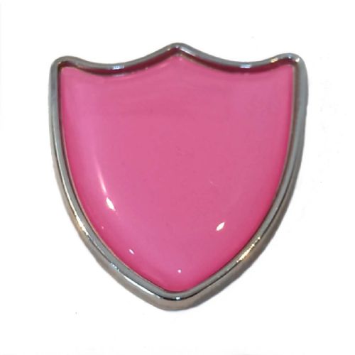 Pink shield badge